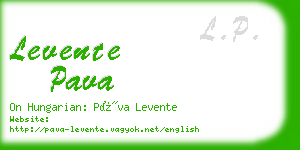 levente pava business card